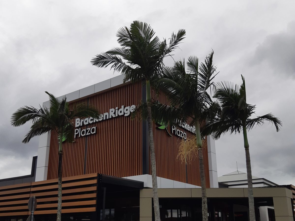 A retail centre forecourt landscape construction