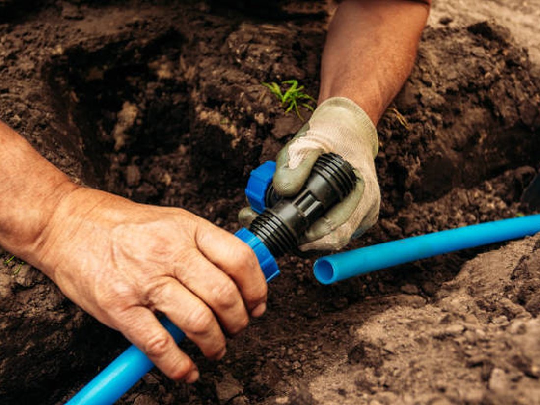 Irrigation filter being cleaned during a six-monthly service