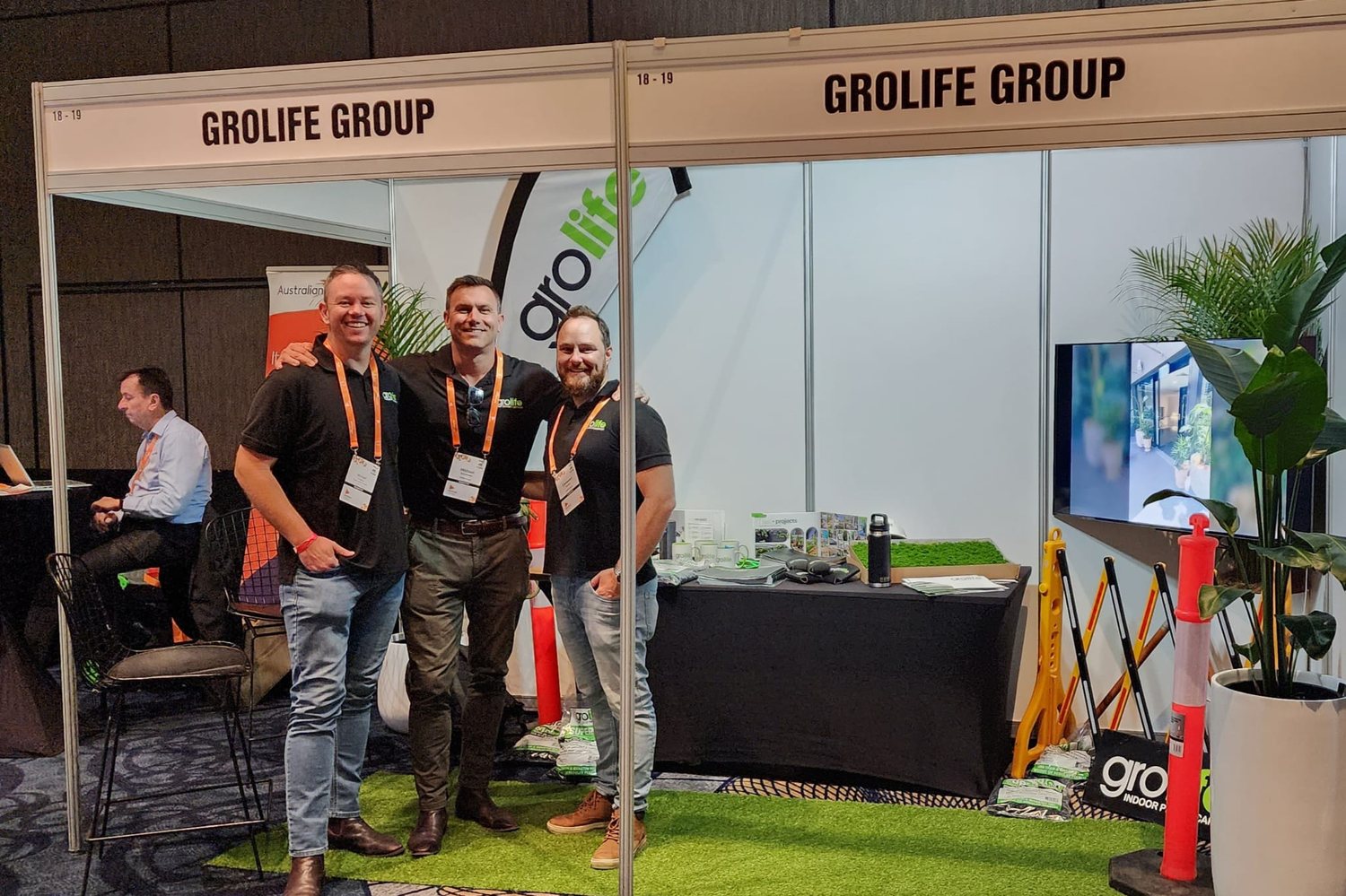Grolife Group at an industry trade show booth